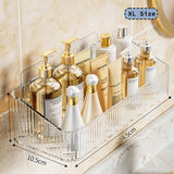 Clear Ripple Toilet Shelf Bathroom Storage Rack Kitchen Organizer Tray Adhesive Mounted No-Drill Required