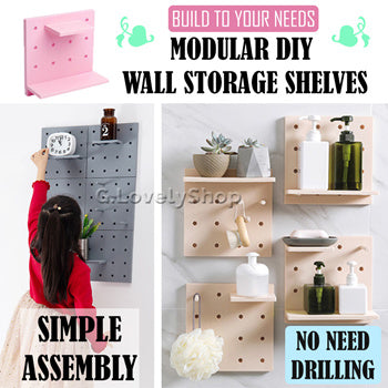 4-in-1 Modular Wall Storage Display Shelf DIY. No Drilling!