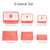 6 PCS Set Travel Bag Luggage Organizer With Mesh