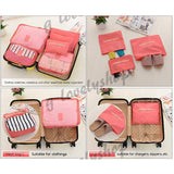 6 PCS Set Travel Bag Luggage Organizer With Mesh