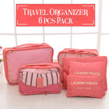 6 PCS Set Travel Bag Luggage Organizer With Mesh
