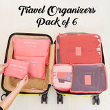 6 PCS Set Travel Bag Luggage Organizer With Mesh