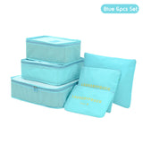 6 PCS Set Travel Bag Luggage Organizer With Mesh