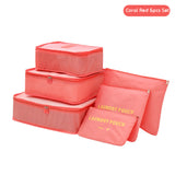 6 PCS Set Travel Bag Luggage Organizer With Mesh