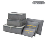 6 PCS Set Travel Bag Luggage Organizer With Mesh