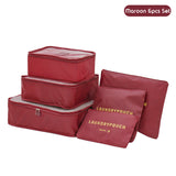 6 PCS Set Travel Bag Luggage Organizer With Mesh