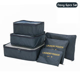 6 PCS Set Travel Bag Luggage Organizer With Mesh