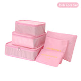 6 PCS Set Travel Bag Luggage Organizer With Mesh
