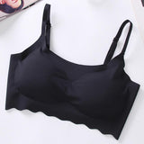 Japan Design Seamless Wireless Sports Bra Yoga Bra Sleep Bralette With Adjustable Spaghetti Strap
