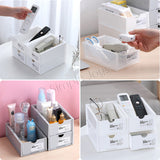 Stackable Drawer Style Storage Box Table Organizer