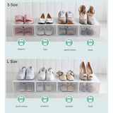Pack of 6 DIY Stackable Shoe Box Case With Clear Flip Cover Organizer Storage Rack Transparent