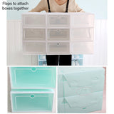 Pack of 6 DIY Stackable Shoe Box Case With Clear Flip Cover Organizer Storage Rack Transparent
