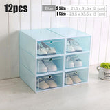 Pack of 6 DIY Stackable Shoe Box Case With Clear Flip Cover Organizer Storage Rack Transparent