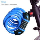 Bicycle Lock Coiling Cable Bike Lock With 5 Digit Password