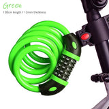 Bicycle Lock Coiling Cable Bike Lock With 5 Digit Password