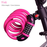 Bicycle Lock Coiling Cable Bike Lock With 5 Digit Password
