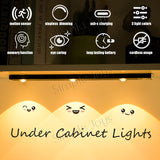 3-Color Dimmable LED Motion Sensor Under Cabinet Light Cat-Eye