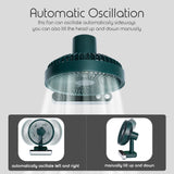 Portable Fan USB Rechargeable Suitable For Desk With Auto Oscillation