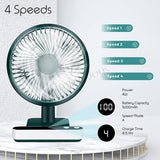 Portable Fan USB Rechargeable Suitable For Desk With Auto Oscillation