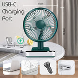 Portable Fan USB Rechargeable Suitable For Desk With Auto Oscillation