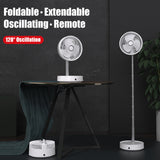 Oscillating Foldable Portable USB Rechargeable Standing Fan Desk Folding Fan With Remote Control