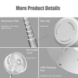 Oscillating Foldable Portable USB Rechargeable Standing Fan Desk Folding Fan With Remote Control