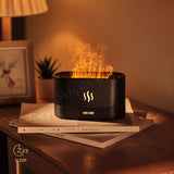 Aroma Diffuser Humidifier With Mesmerizing Flame Simulator Compatible With Essential Oil For Aromatherapy