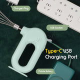 Wireless Electric Egg Whisk Hand Mixer Beater Cordless Foam Maker USB Type-C Rechargeable