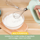 Wireless Electric Egg Whisk Hand Mixer Beater Cordless Foam Maker USB Type-C Rechargeable