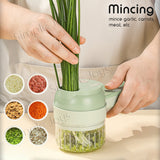4-in-1 Portable Garlic Chopper Electric Slicer/Mincer With Peel Function