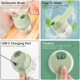 4-in-1 Portable Garlic Chopper Electric Slicer/Mincer With Peel Function