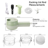 4-in-1 Portable Garlic Chopper Electric Slicer/Mincer With Peel Function