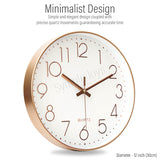 Minimalist Wall Clock Silent Quartz Movement 30cm Round Nordic Style Simple And Elegant