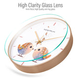 Cute Cartoon Wall Clock Silent Quartz Movement 30cm Round