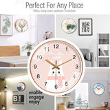 Cute Cartoon Wall Clock Silent Quartz Movement 30cm Round