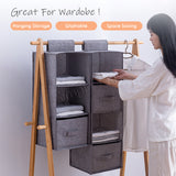 Hanging Wardrobe Organizer Foldable Closet Storage Organiser With Drawer Option
