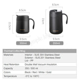Stainless Steel Thermal Coffee Mug Bubble Tea Cup Vacuum Insulated Travel Mug