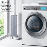 Self-Wringing Hands-Free Flat Floor Mop Wet/Dry Scratch Dry 360 Degree Swivel Mop Stand Without Support