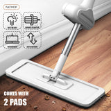 Self-Wringing Hands-Free Flat Floor Mop Wet/Dry Scratch Dry 360 Degree Swivel Mop Stand Without Support