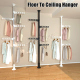 Adjustable Clothes Drying Rack Floor To Ceiling Tension Pole Hanger Stand