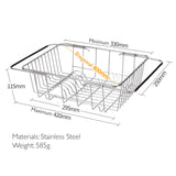 Dish Drying Rack Expandable Over the Sink Or On Counter Drainer Basket