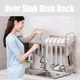 Over The Sink Dish Drying Rack Stainless Steel Chrome Kitchen Dish Rack