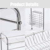 Over The Sink Dish Drying Rack Stainless Steel Chrome Kitchen Dish Rack