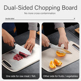 Dual-Sided Chopping Board Cutting Board Stainless Steel And Natural Wheat Fiber For Kitchen
