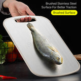 Dual-Sided Chopping Board Cutting Board Stainless Steel And Natural Wheat Fiber For Kitchen