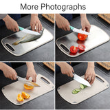 Dual-Sided Chopping Board Cutting Board Stainless Steel And Natural Wheat Fiber For Kitchen