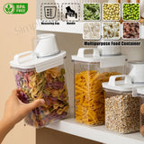 Airtight Dry Food Container Storage For Kitchen Or Pet Food With Pour Spout Measuring Cup