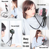 LONGER BETTER Neck Mobile Phone Mount Holder Universal Mobile Phone Stand Lazy Bracket Free Rotating