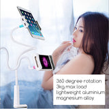 Cell Phone Holder Universal Clamp Lazy Phone Tablet Stand with Flexible Long Arm Bracket Grip