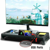 Computer Monitor Stand Riser with 3 USB Ports Ergonomic Desk Organizer Shelf For PC Laptop Monitor